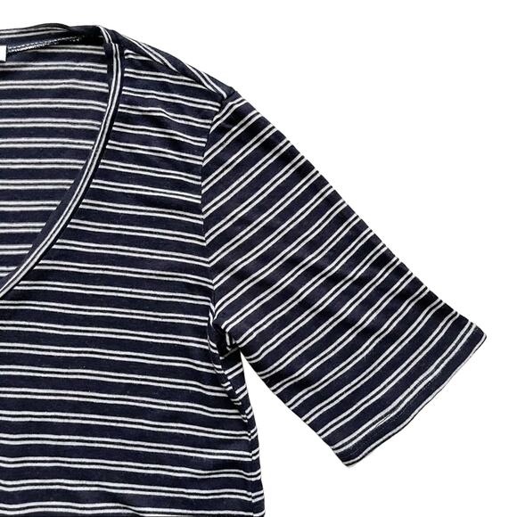 Splendid Navy And White Stripe Scoop Neck Knit Tee Size XS - Picture 3 of 5